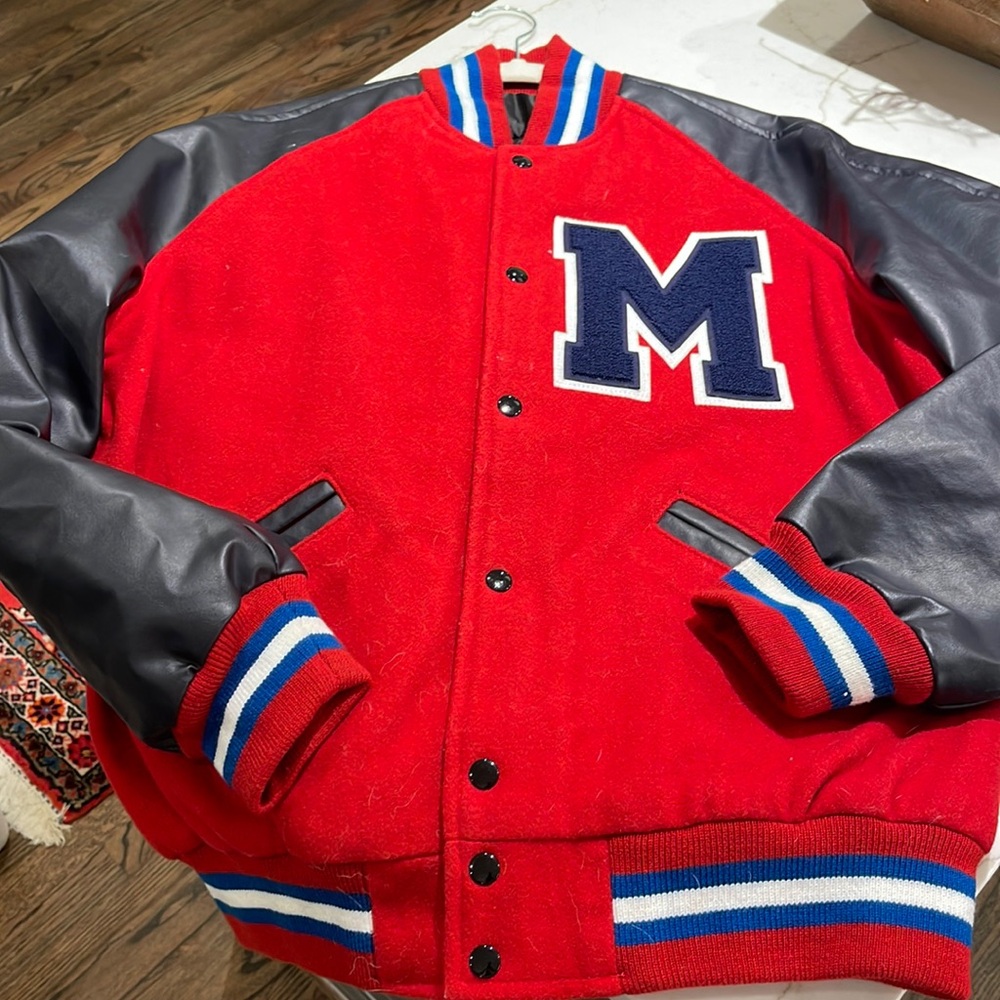 NEW Leather Varsity Jacket